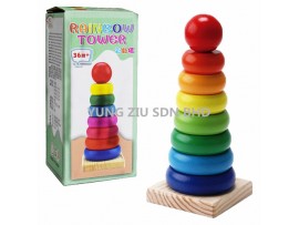 QQ-5004#RAINBOW TOWER WOODEN TOYS